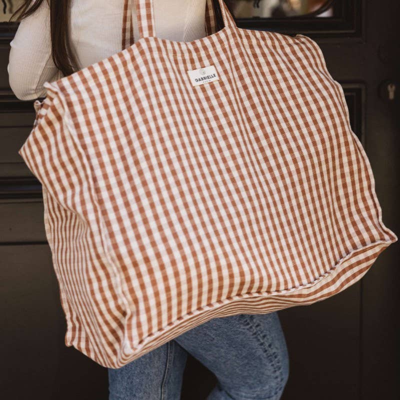 Vichy cotton weekend bag