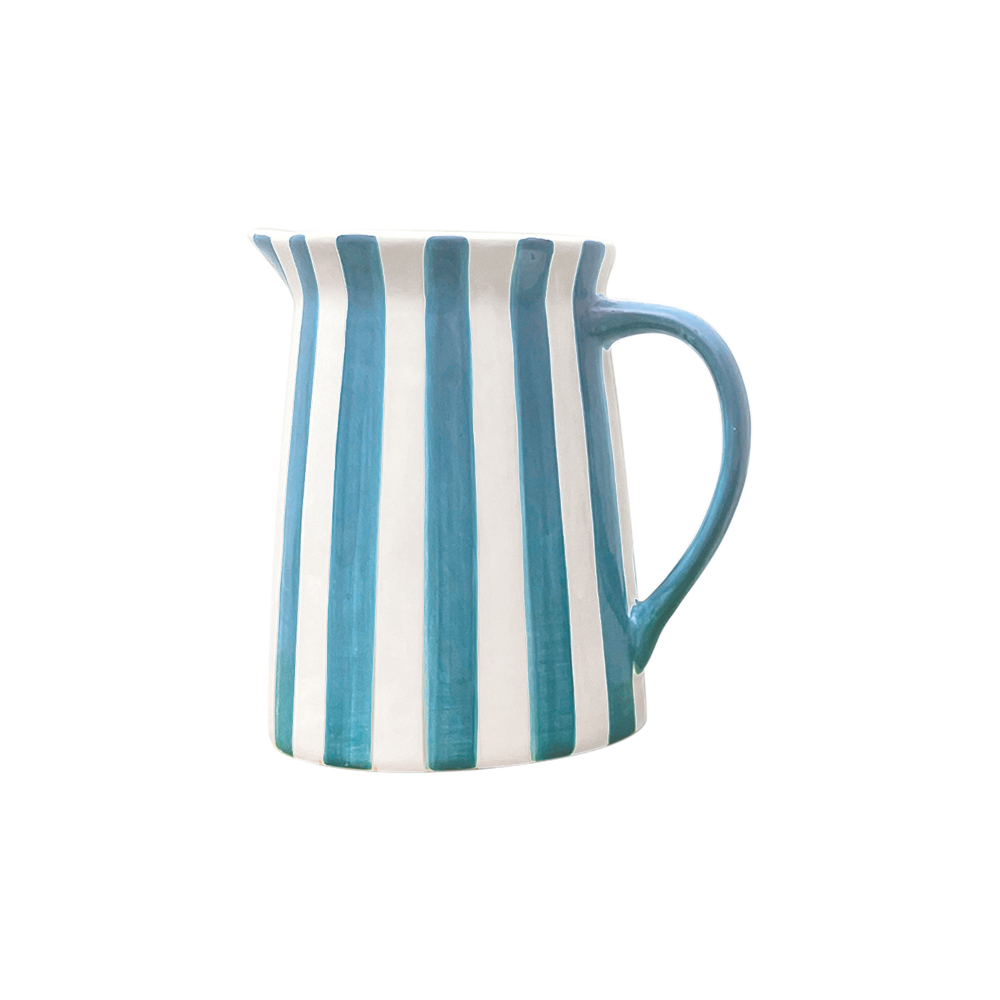 Frosted Blue Striped Pitcher