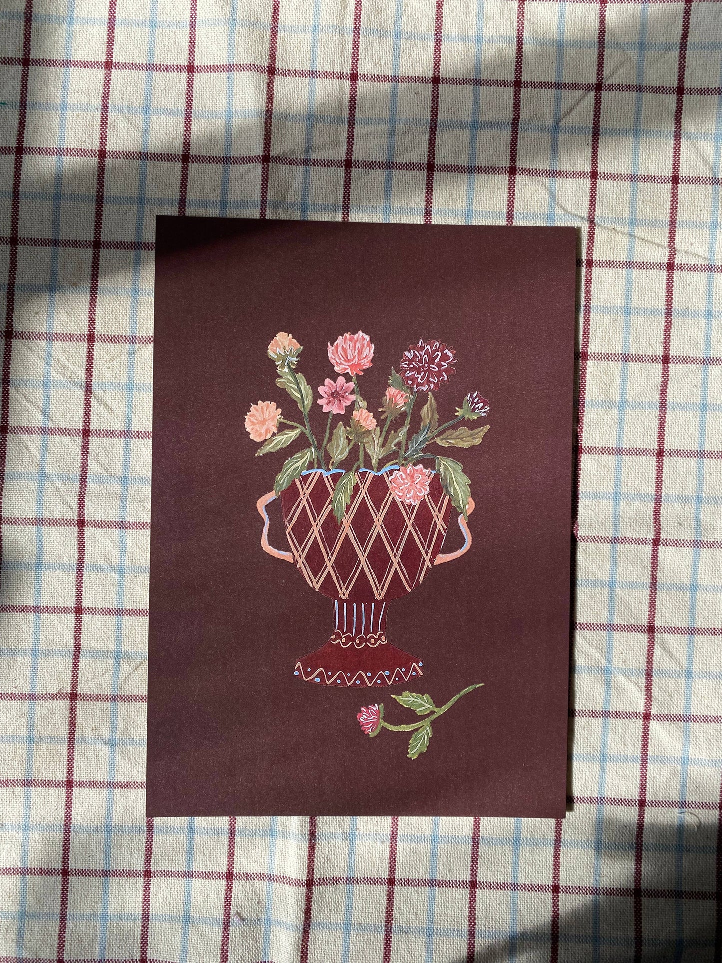 Pink Dahlias Print (A5)