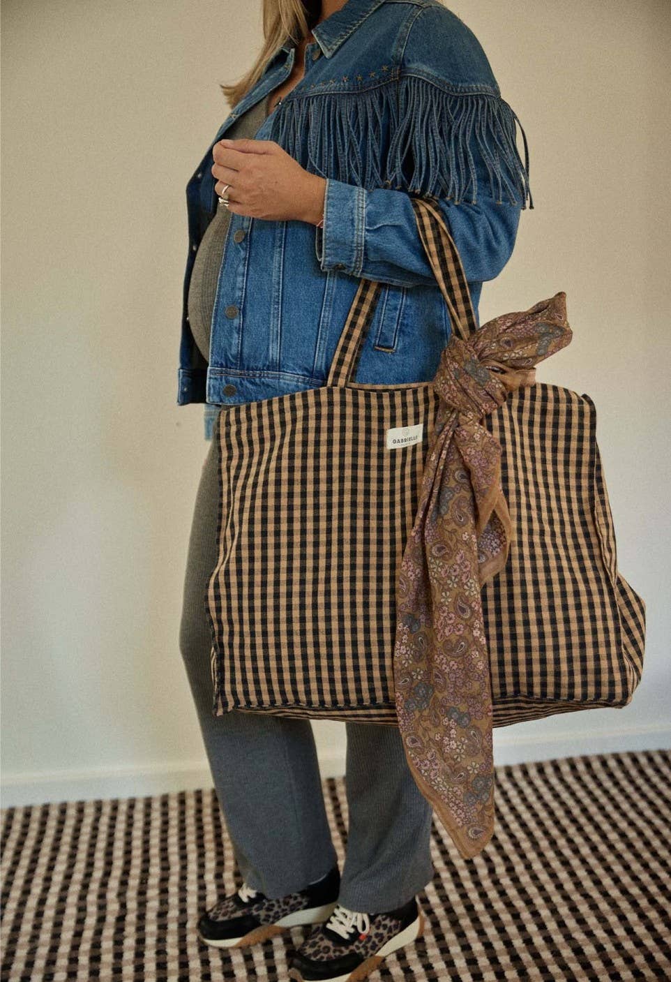 Vichy cotton weekend bag