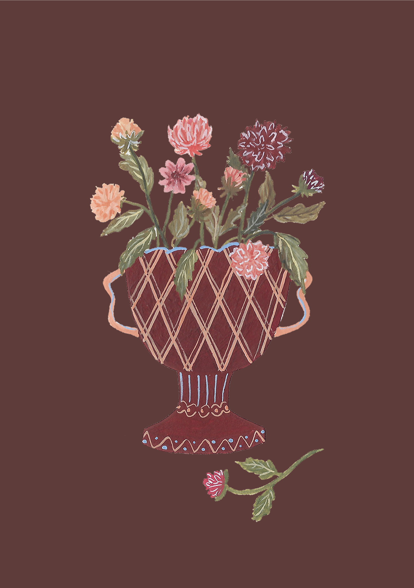 Pink Dahlias Print (A5)