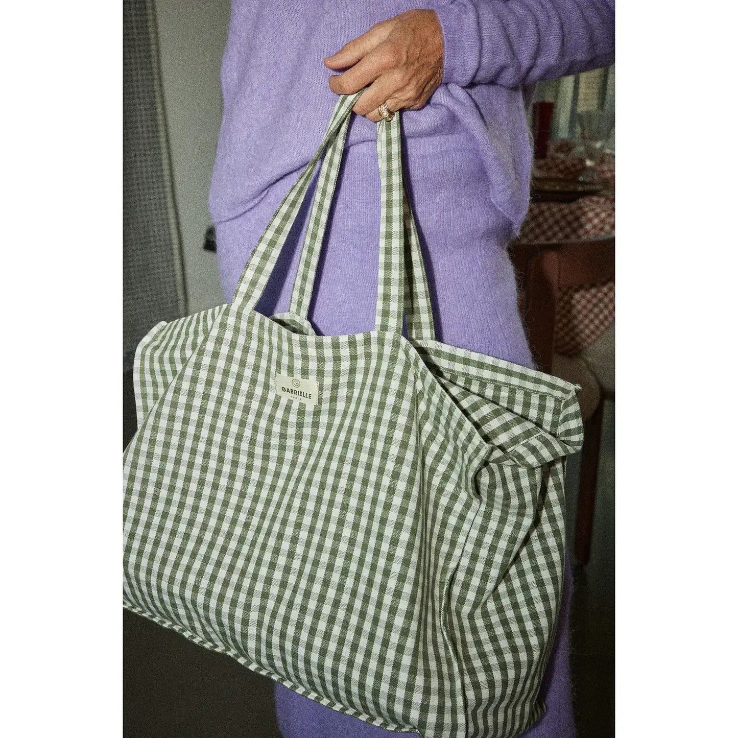 Vichy cotton weekend bag