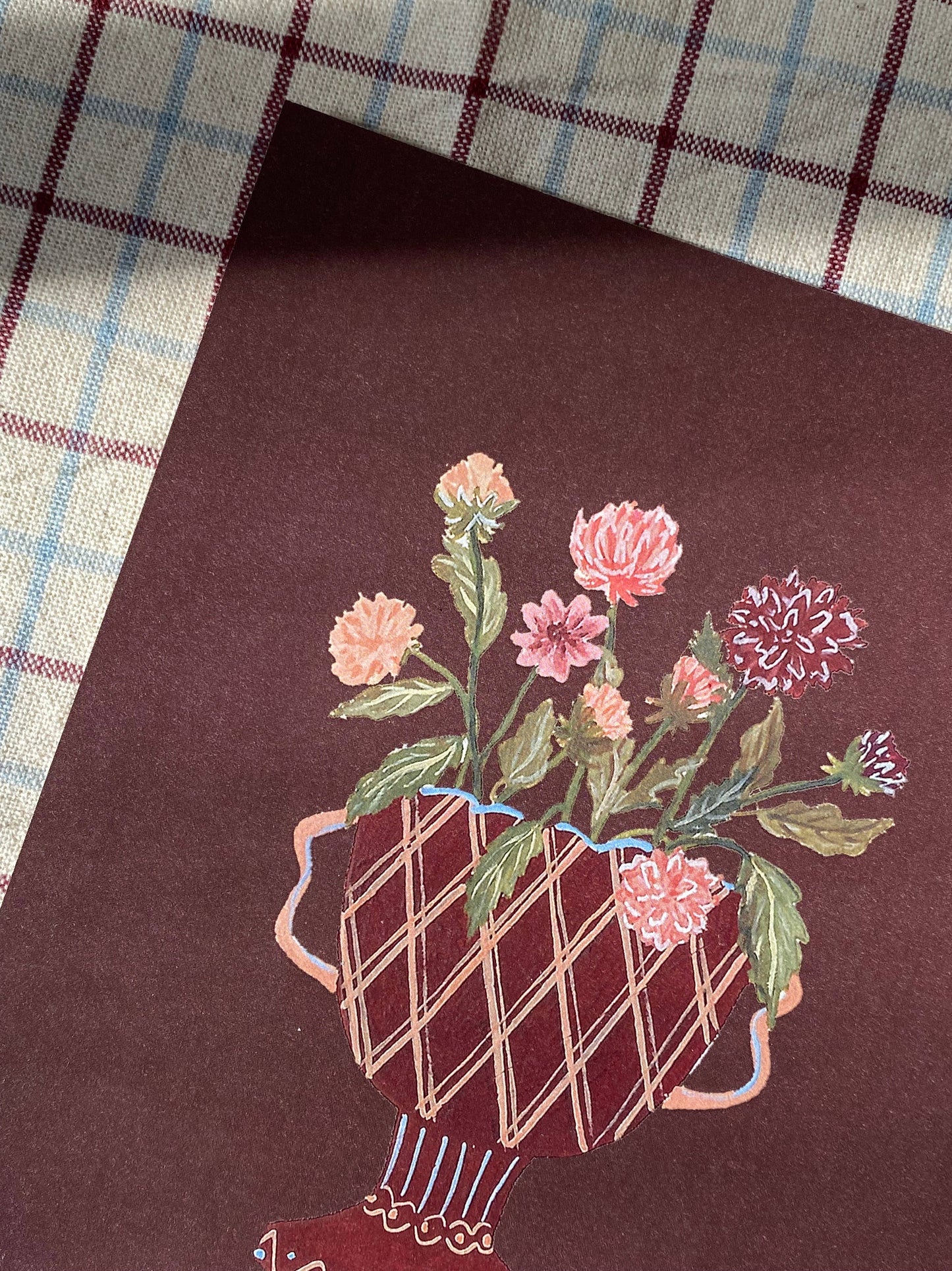 Pink Dahlias Print (A5)