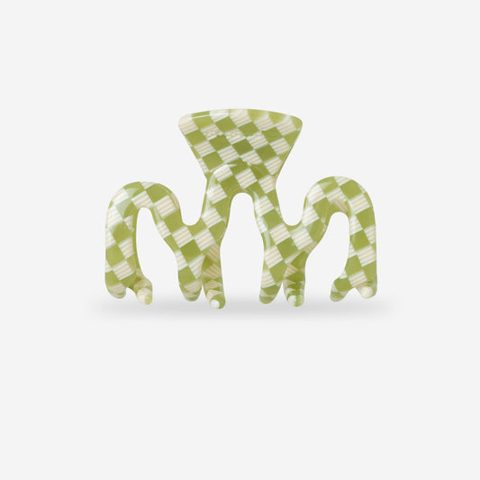 Green Check Hair Clip (small)