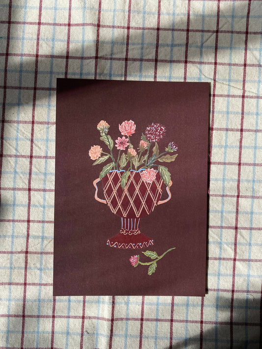 Pink Dahlias Print (A5)
