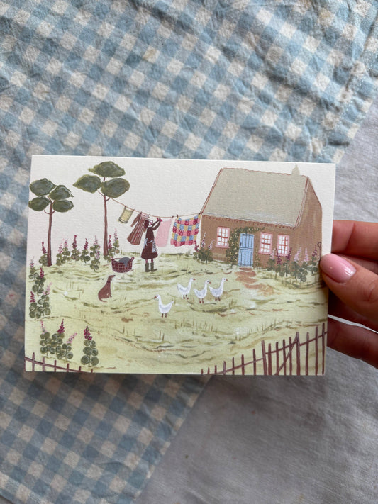 Geese in the Garden Card