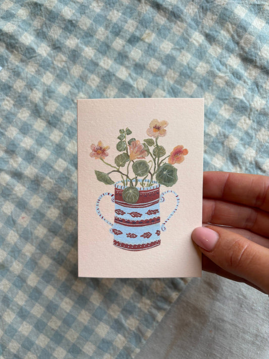 Apricot Nasturtium Mini Card