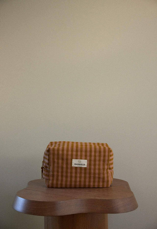 Vichy Clay Cotton Toiletry Bag