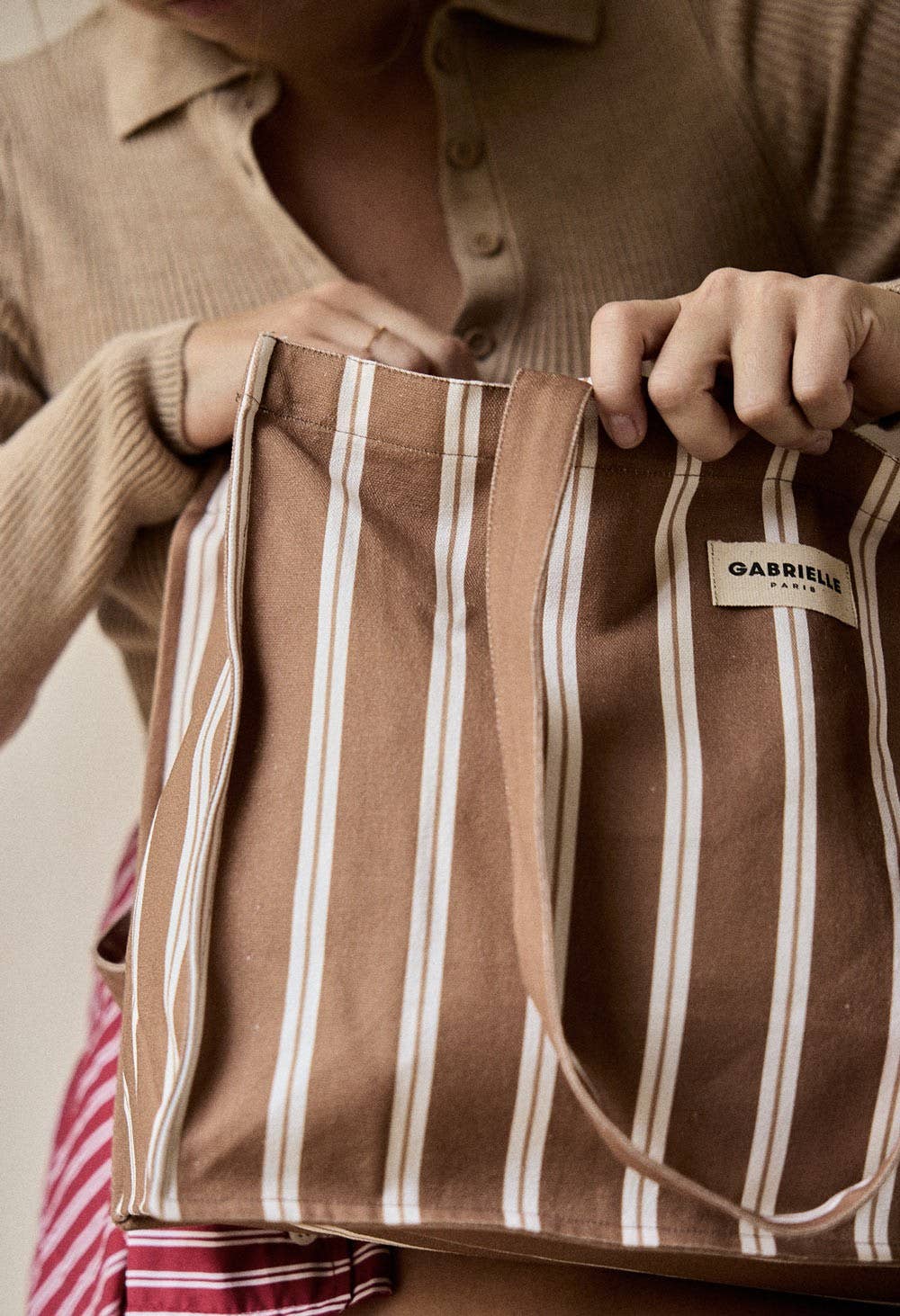 24H Cotton Bag Hazelnut Stripes