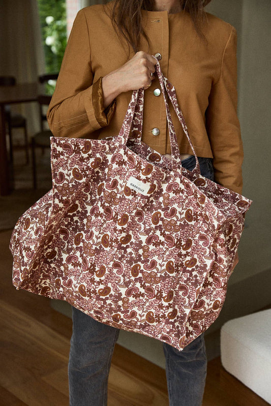 Arabesque cotton weekend bag